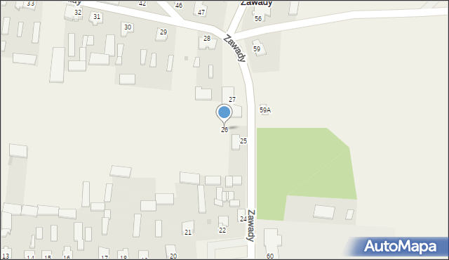 Zawady, Zawady, 26, mapa Zawady