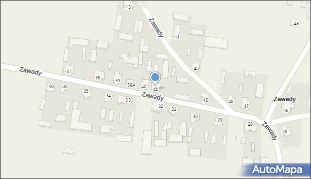 Zawady, Zawady, 41, mapa Zawady
