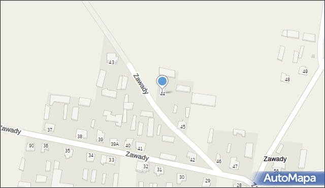 Zawady, Zawady, 44, mapa Zawady