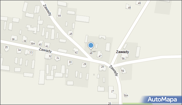 Zawady, Zawady, 46, mapa Zawady