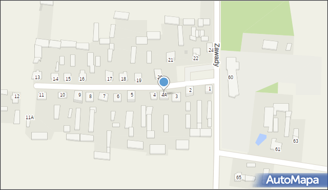 Zawady, Zawady, 4A, mapa Zawady