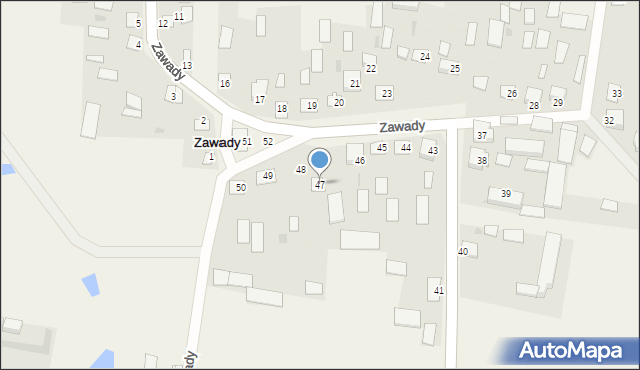 Zawady, Zawady, 47, mapa Zawady