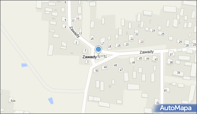 Zawady, Zawady, 51, mapa Zawady