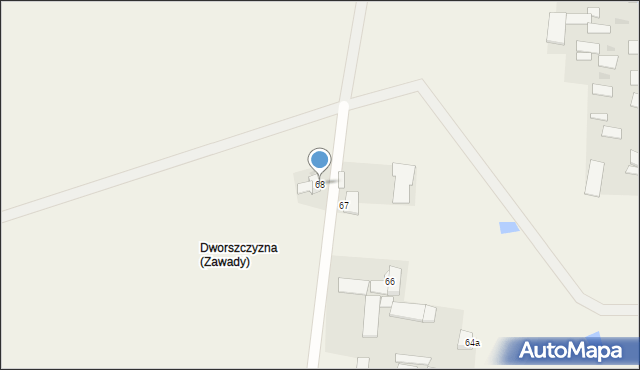 Zawady, Zawady, 68, mapa Zawady