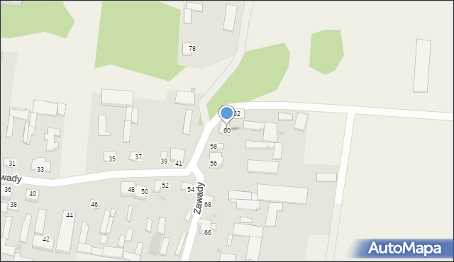 Zawady, Zawady, 60, mapa Zawady