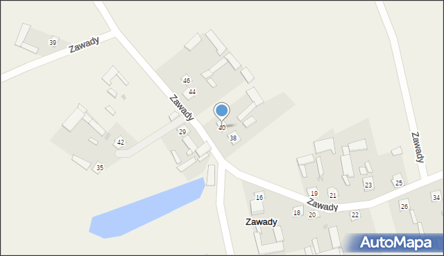 Zawady, Zawady, 40, mapa Zawady