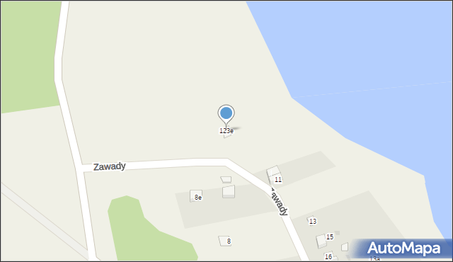 Zawady, Zawady, 123e, mapa Zawady