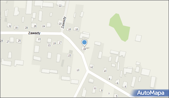 Zawady, Zawady, 14, mapa Zawady