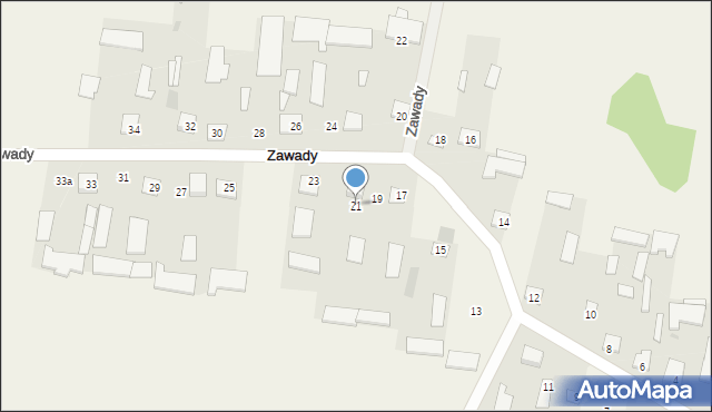 Zawady, Zawady, 21, mapa Zawady