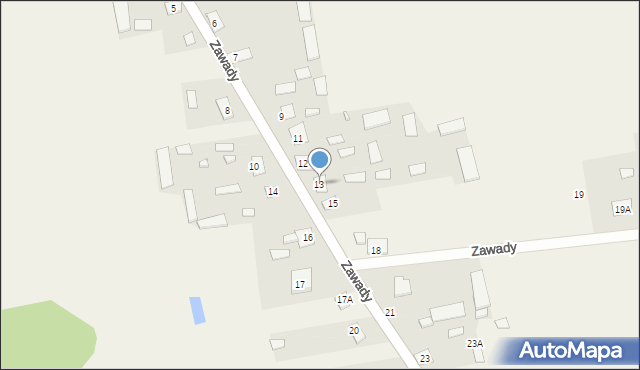 Zawady, Zawady, 13, mapa Zawady