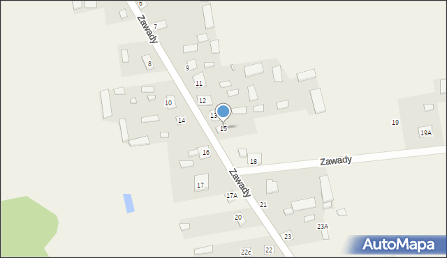 Zawady, Zawady, 15, mapa Zawady