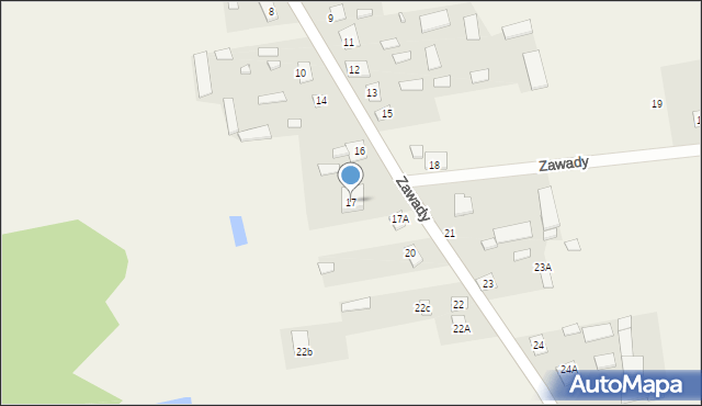 Zawady, Zawady, 17, mapa Zawady