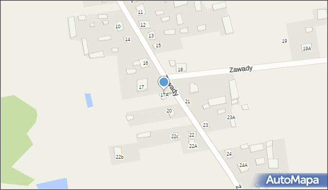 Zawady, Zawady, 17A, mapa Zawady