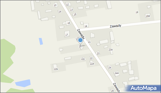 Zawady, Zawady, 20, mapa Zawady