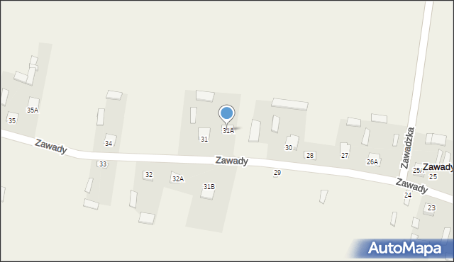 Zawady, Zawady, 31A, mapa Zawady