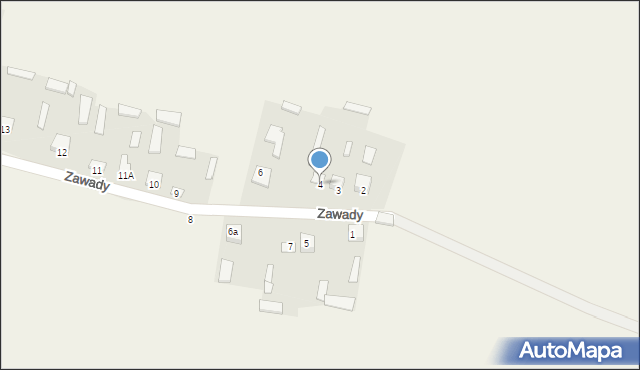 Zawady, Zawady, 4, mapa Zawady