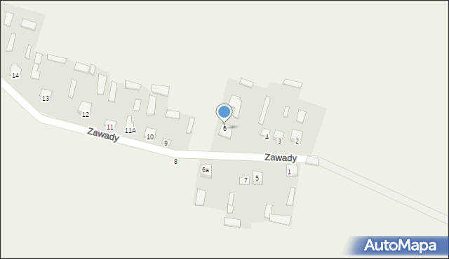 Zawady, Zawady, 6, mapa Zawady