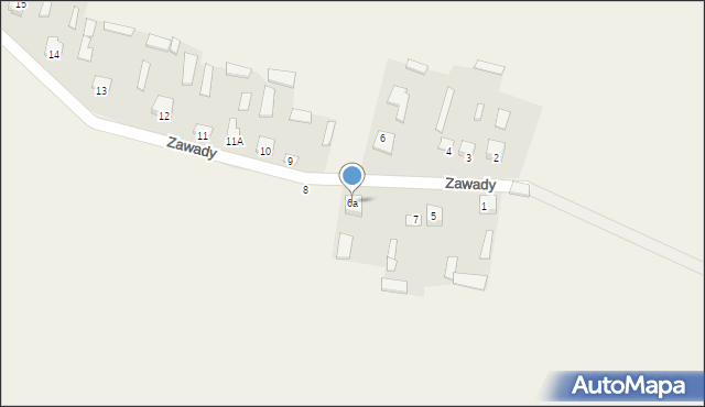 Zawady, Zawady, 6a, mapa Zawady