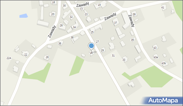 Zawady, Zawady, 40, mapa Zawady