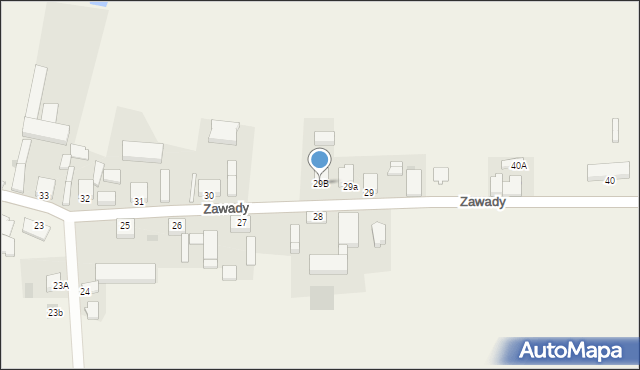 Zawady, Zawady, 29B, mapa Zawady