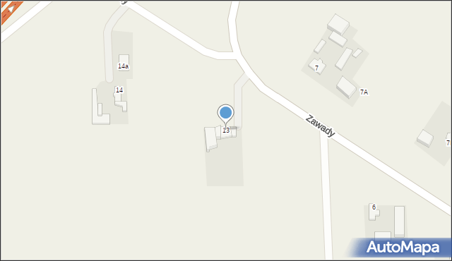 Zawady, Zawady, 13, mapa Zawady