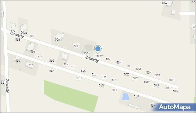 Zawady, Zawady, 50H, mapa Zawady