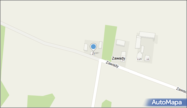 Zawady, Zawady, 13, mapa Zawady