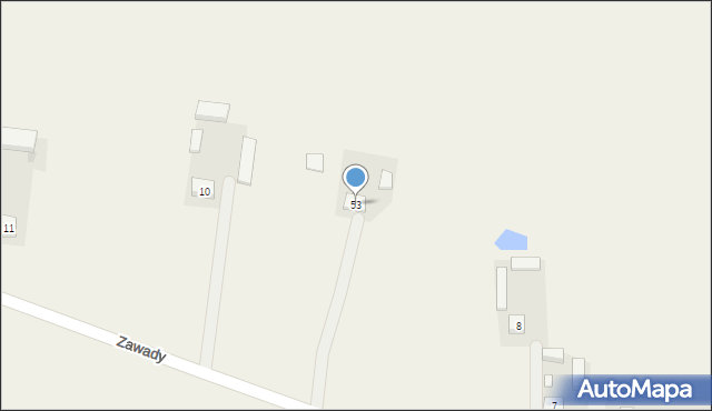 Zawady, Zawady, 53, mapa Zawady