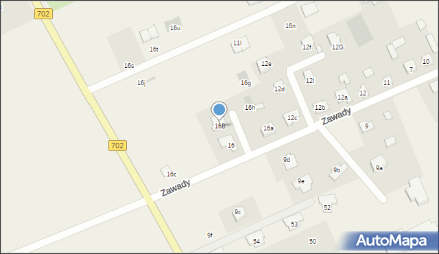 Zawady, Zawady, 16B, mapa Zawady