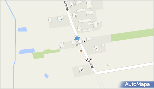 Zawady, Zawady, 1a, mapa Zawady
