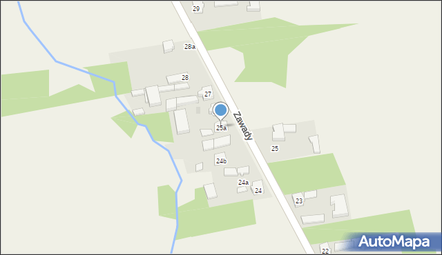 Zawady, Zawady, 25a, mapa Zawady