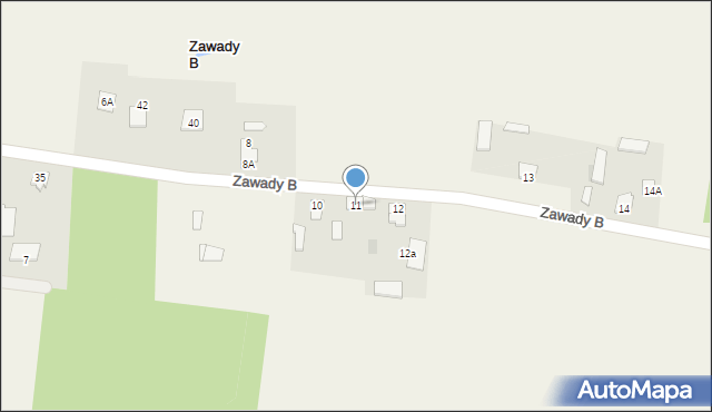 Zawady B, Zawady B, 11, mapa Zawady B