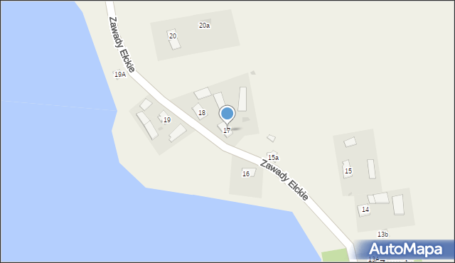 Zawady Ełckie, Zawady Ełckie, 17, mapa Zawady Ełckie