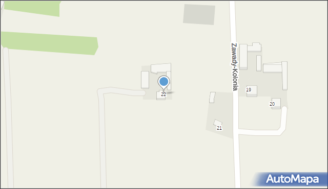 Zawady-Kolonia, Zawady-Kolonia, 22, mapa Zawady-Kolonia