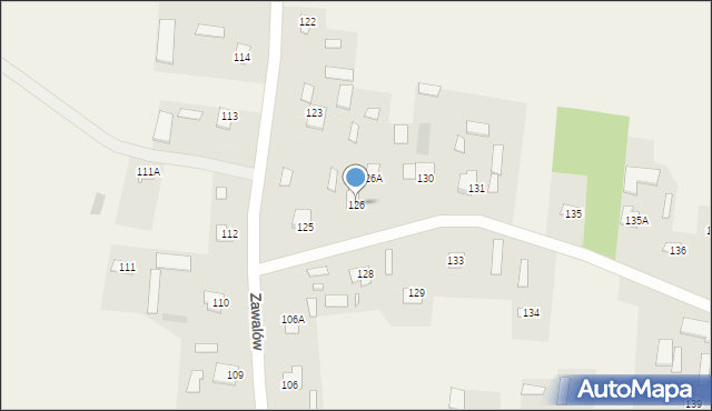 Zawalów, Zawalów, 126, mapa Zawalów
