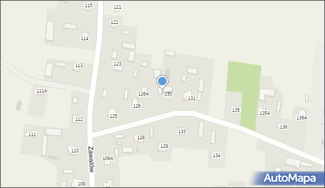 Zawalów, Zawalów, 130a, mapa Zawalów