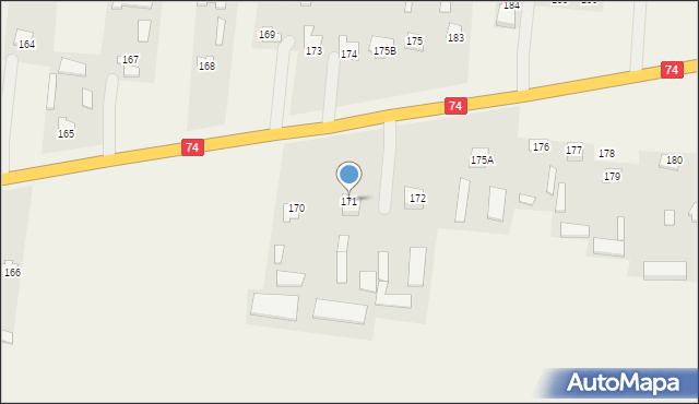 Zawalów, Zawalów, 171, mapa Zawalów