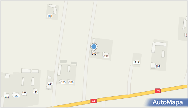Zawalów, Zawalów, 192, mapa Zawalów