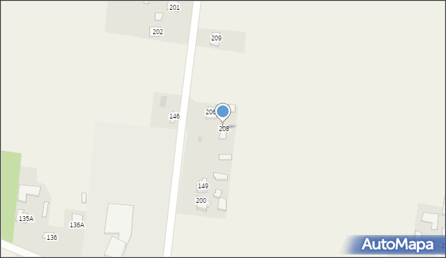 Zawalów, Zawalów, 208, mapa Zawalów
