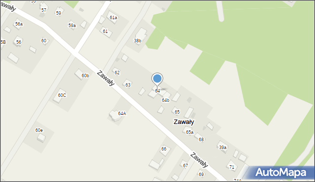 Zawały, Zawały, 64, mapa Zawały