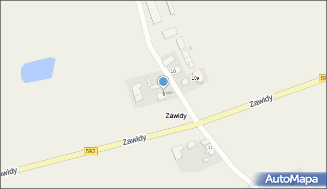 Zawidy, Zawidy, 9, mapa Zawidy