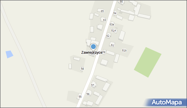 Zawieprzyce, Zawieprzyce, 60, mapa Zawieprzyce