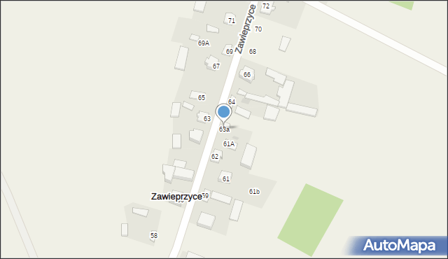 Zawieprzyce, Zawieprzyce, 63a, mapa Zawieprzyce