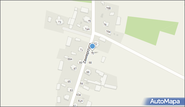 Zawieprzyce, Zawieprzyce, 70, mapa Zawieprzyce