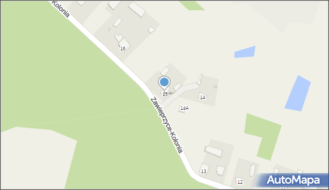 Zawieprzyce-Kolonia, Zawieprzyce-Kolonia, 15, mapa Zawieprzyce-Kolonia
