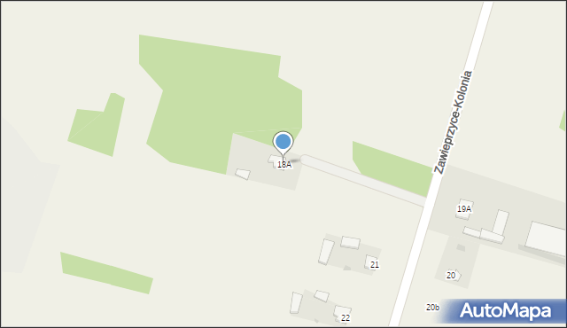 Zawieprzyce-Kolonia, Zawieprzyce-Kolonia, 18A, mapa Zawieprzyce-Kolonia