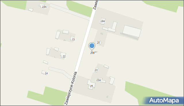 Zawieprzyce-Kolonia, Zawieprzyce-Kolonia, 20b, mapa Zawieprzyce-Kolonia