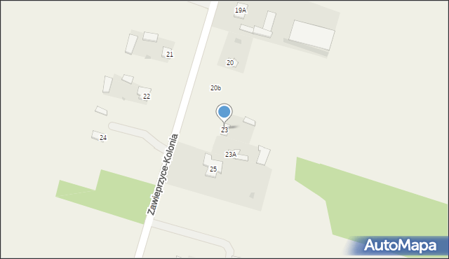 Zawieprzyce-Kolonia, Zawieprzyce-Kolonia, 23, mapa Zawieprzyce-Kolonia
