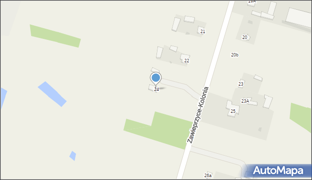 Zawieprzyce-Kolonia, Zawieprzyce-Kolonia, 24, mapa Zawieprzyce-Kolonia