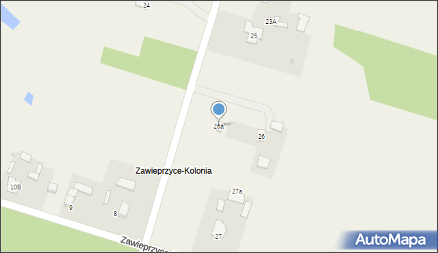 Zawieprzyce-Kolonia, Zawieprzyce-Kolonia, 26a, mapa Zawieprzyce-Kolonia